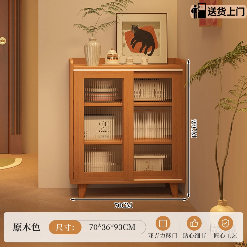 Armario de comedor contra la pared armario de almacenamiento integrado armario de almacenamiento de cocina doméstica armario de té de madera maciza armario de salón