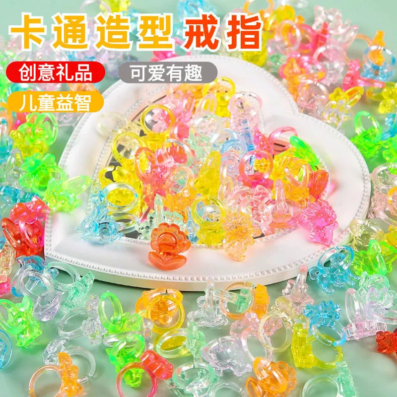 Детское цветное кольцо с бриллиантами и драгоценными камнями «сделай сам», прозрачный пластиковый держатель для колец, акриловые хрустальные украшения, детские игрушки