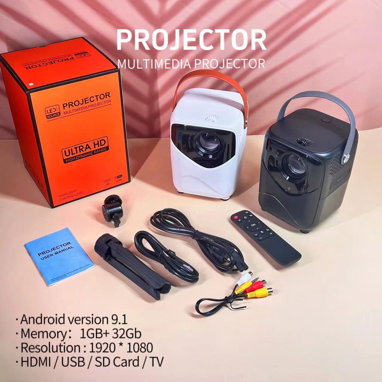 T10 projector factory direct HDMI large memory smart home projector living room bedroom HD projector