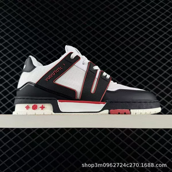Putian Foreign Trade Louis 2026 New Model Sneakers, Retro, Non-Slip, Fashionable, Versatile, Thick-Soled, Casual, Lv-style White Shoes