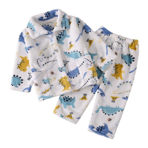 Wholesale flannel children's pajamas autumn and winter coral velvet girls 'pajamas long-sleeved boys, baby children's home wear sets