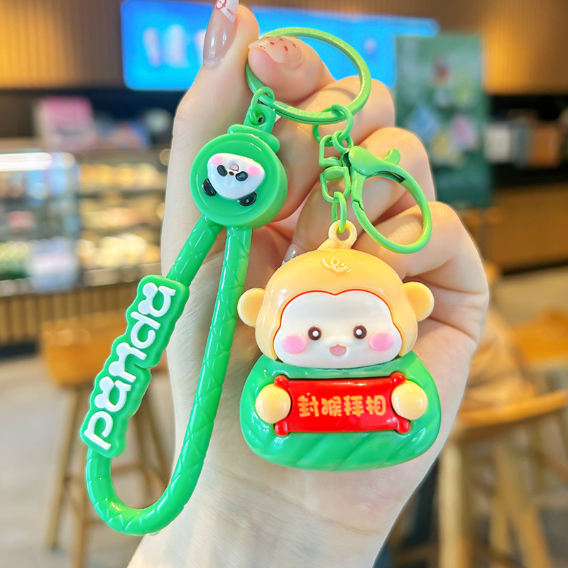 2025 nuevo estilo zodiaco zodiaco zongzi llavero lindo dibujos animados dragón serpiente caballo muñeca pareja mochila bolso colgante