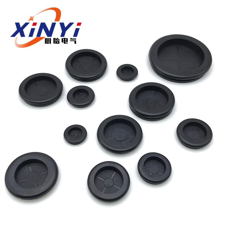 橡胶密封圈单面护线圈配电箱堵孔过线圈防尘防水皮圈孔塞保护套