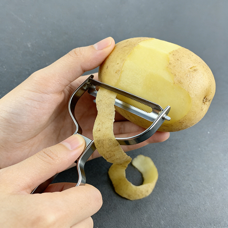 Pelador de acero inoxidable completo, planeador de frutas de melón grande, pelador doméstico multifuncional de patatas, lechuga, pepino, raspador de seda image 3