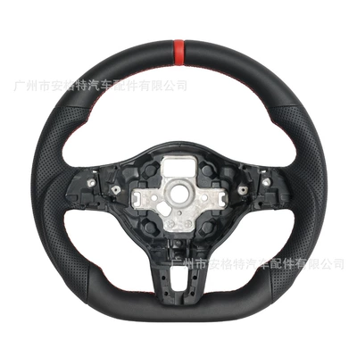 Suitable for Volkswagen Golf 6/Mk6 Golf Gti Gli Full Leather Car Steering Wheel Modification (Steering wheel) - full-leather
