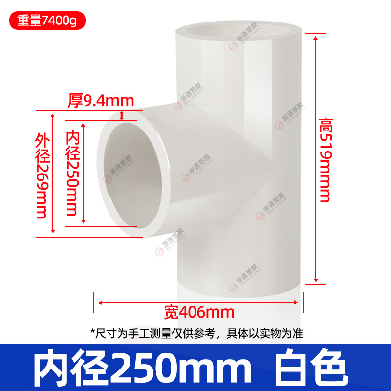 250给水三通【白色】2个/箱
