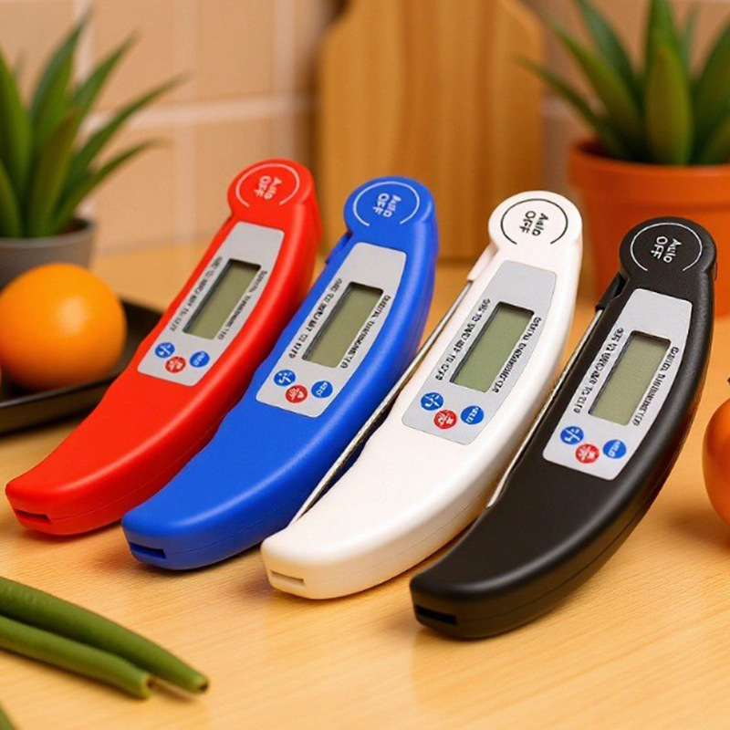 折叠不锈钢探针式BBQ食品水温牛奶测油温计检测烧烤温度计批发