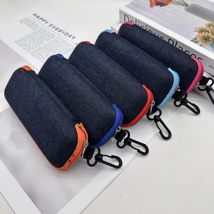 Zipper Glasses Box Denim Sunglasses Sunglasses Box Rectangular Color Zipper Hook Glasses Portable Storage Box Zipper Glasses Box Denim Sunglasses Sunglasses Box Rectangular Color Zipper Hook Glasses Portable Storage Box