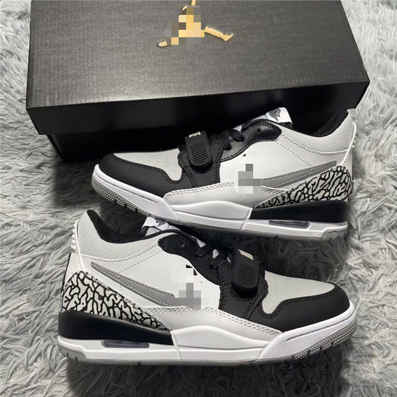 Top-layer cowhide, wear-resistant, non-slip, breathable, lightweight, gray-white, retro, suitable for daily campus commuting, unisex Jordan low-top sneakers