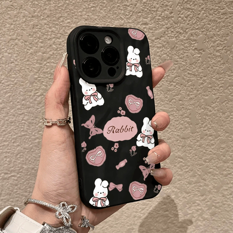 Apple, совместимый кролик с бабочкой, iPhone16, мультфильм кейс на телефон, 16promax, 8, 8plus