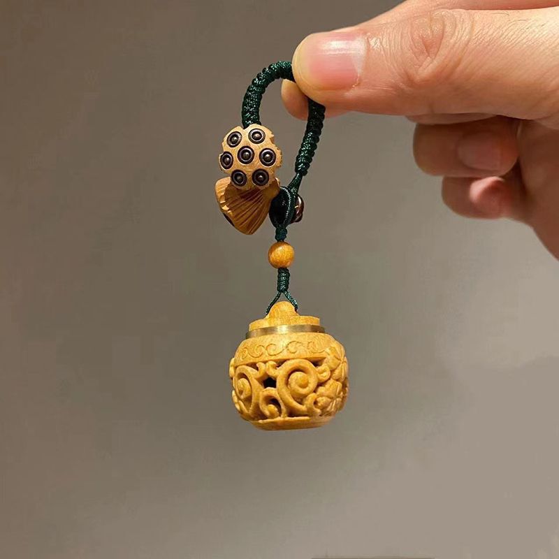 Barbie Sandalwood Lantern Keychain Lotus Accessories Pendant Cut Out Key Pendant Easy to Carry Wooden Small Pieces
