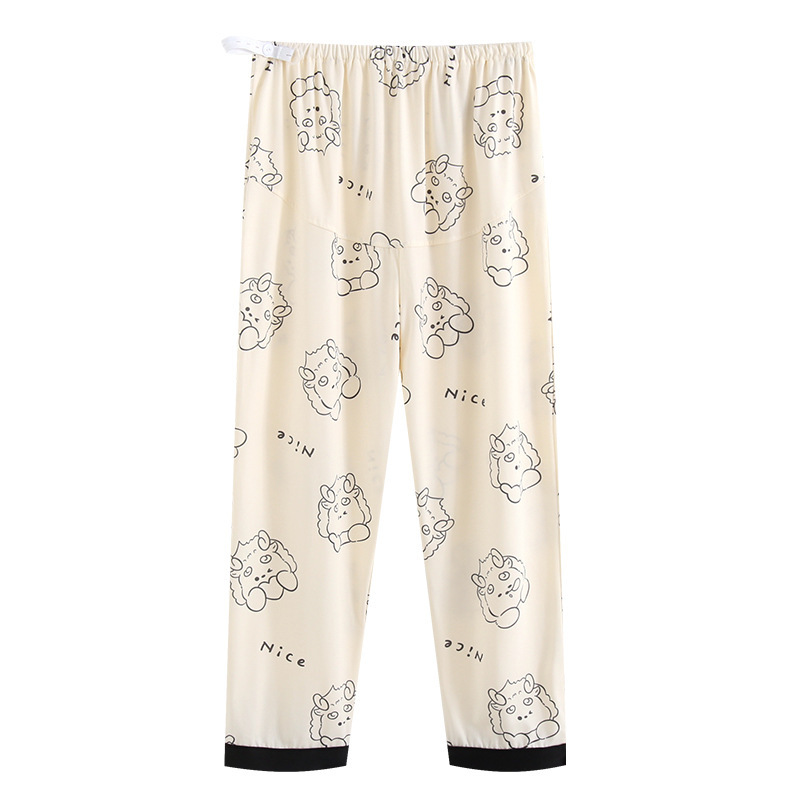 Maternity Pajama Pants for Spring and Autumn, Thin Adjustable Style, Can Be Worn Outside, Non-Tightening, Plus Size, Suitable for Summer, Postpartum, and Home Use