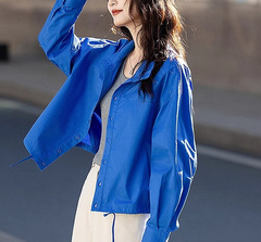 立领休闲舒适显瘦外套女2025春秋季新款松弛感小个子纽扣夹克上衣