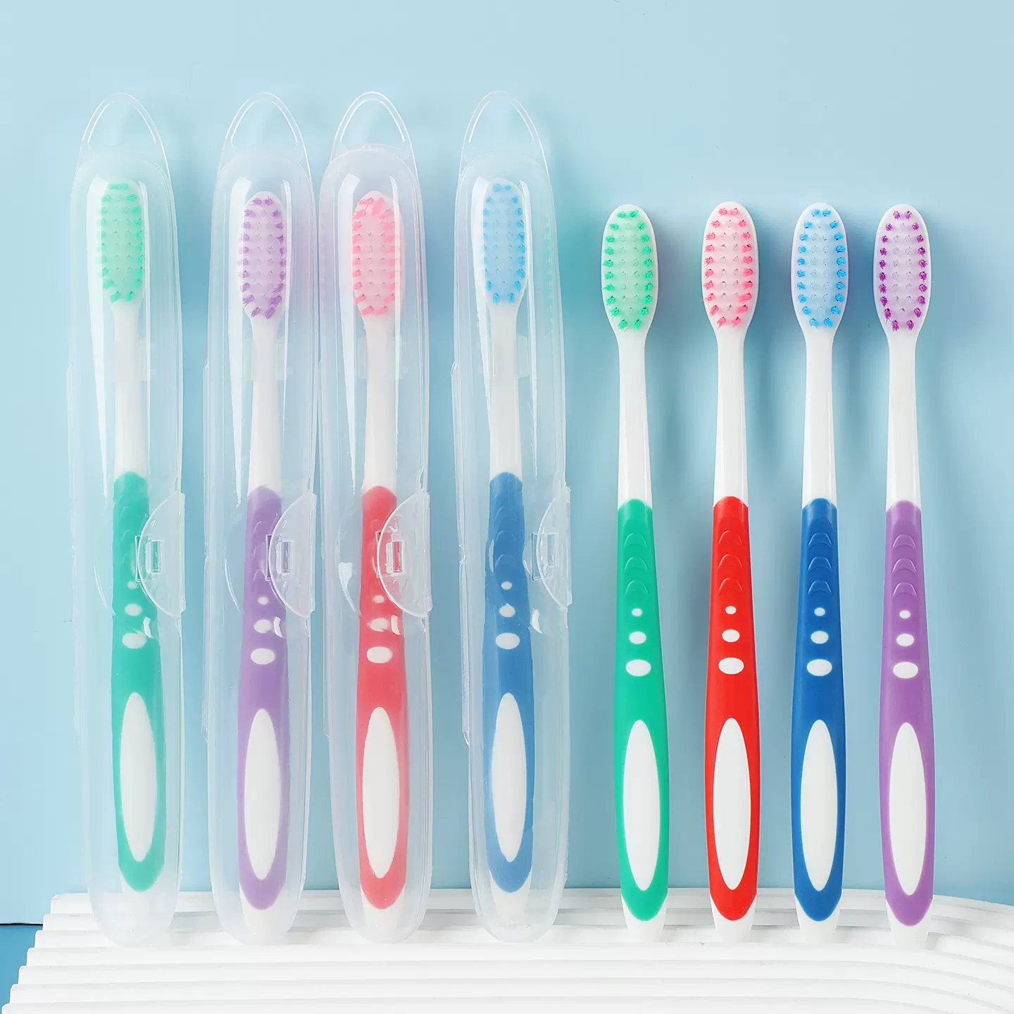 软毛牙刷质优独立包装成人家庭用清洁牙渍烟渍旅行护龈牙刷批发