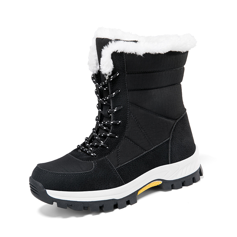 Botas de nieve de invierno para mujeres, nuevos zapatos de algodón del noreste, impermeables, antideslizantes, esquí al aire libre, botas de cilindro medio a prueba de frío image 7
