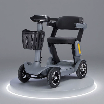 Model of Foldable Electric Four-Wheel Scooter for: Qatlanan elektrik velosipedlər - ready-to-ride-upon-arrival-no-assembly-required-features-include-atomic-gray-paint-finish-smart-electromagnetic-brakes-a-48v-12ah-lithium-battery-and-a-range-of-approximately-30-40-kilometers