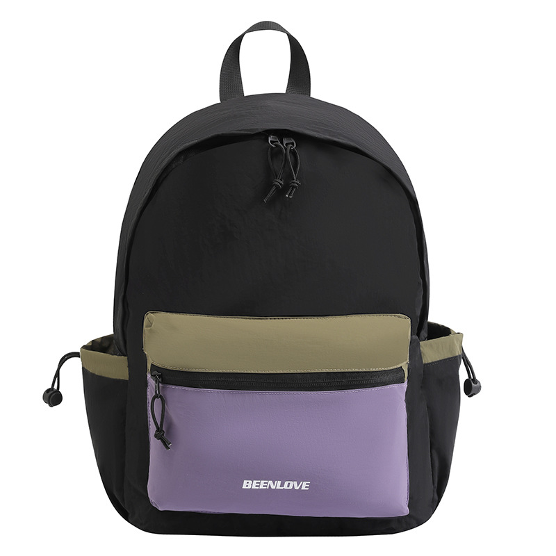 Diseño de contraste de color sensación de deporte al aire libre torre de sillo plegable mochila a prueba de agua de senderismo bolsa de montaña bolsa de estudiantes universitarios