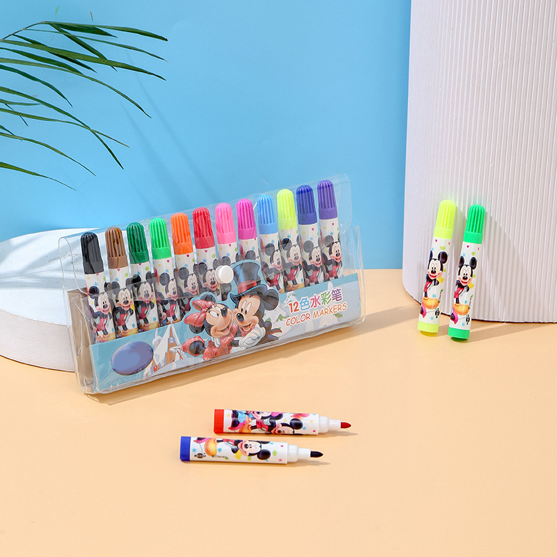 Cartoon Film Children's Watercolor Pen Bag Washable Kindergarten12-color Paintbrush36-color Set Primary School Students Art Supplies