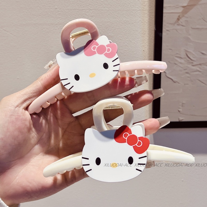 スイートピンクバレエ風キティ猫シリーズヘアアクセサリー女性用かわいいヘアクリッププリンセス後頭部クリップ|undefined