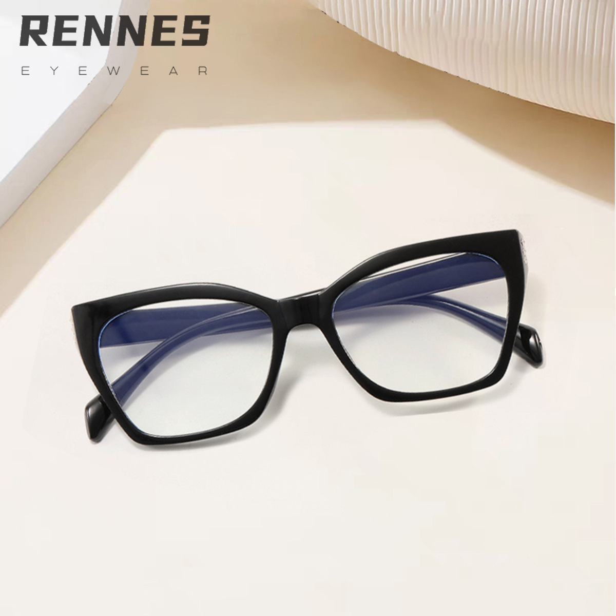 2025 nuevo marco de gafas de ojo de gato poligonal para mujer rojo neto retro sin maquillaje todo fósforo clavo de arroz espejo plano anti-luz azul