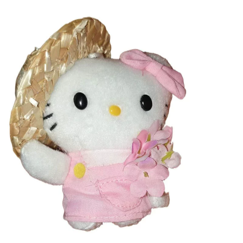 Брелок-подвеска Hello Kitty плюшевый, универсальный, маленький 2,8×2,2 см с металлическим карабином