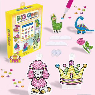 Amazon children's diamond painting random stickers 5d diy crystal bright diamond three-dimensional decorative hanging painting stickers wholesale
