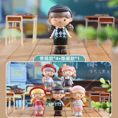 跨境新品創意家居桌面套圈擺件批發盲盒 國潮滿FUN學院女孩小禮物