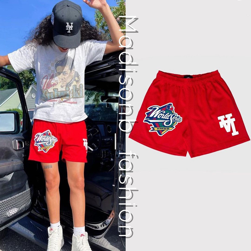 Trendy Brand Shorts Fitness Sports Pants Mesh Breathable Quarter Pants Major League Baseball Beach Pants Basketball Pants