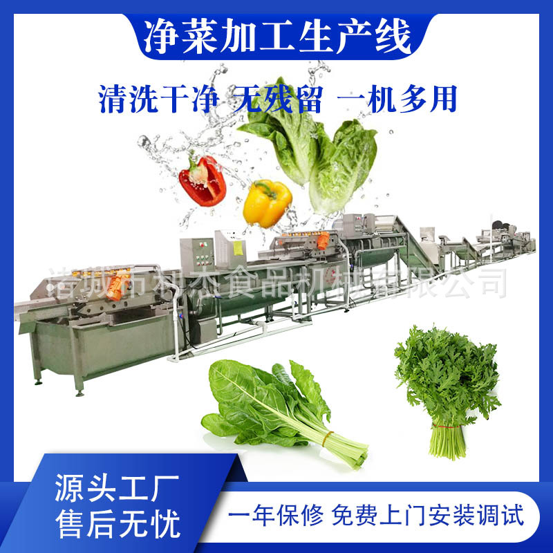 供应净菜加工生产线 中央厨房蔬菜清洗机 连续净菜涡流清洗流水线