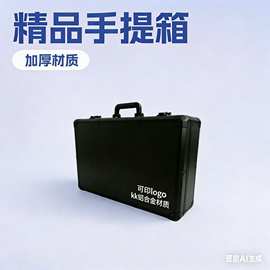 黑色铝合金手提工具箱 仪器仪表展示箱 可印logo密码箱