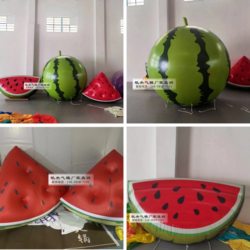 充气西瓜气模闭气PVC水果仿真夏日商场派对集市主题悬挂装扮模型