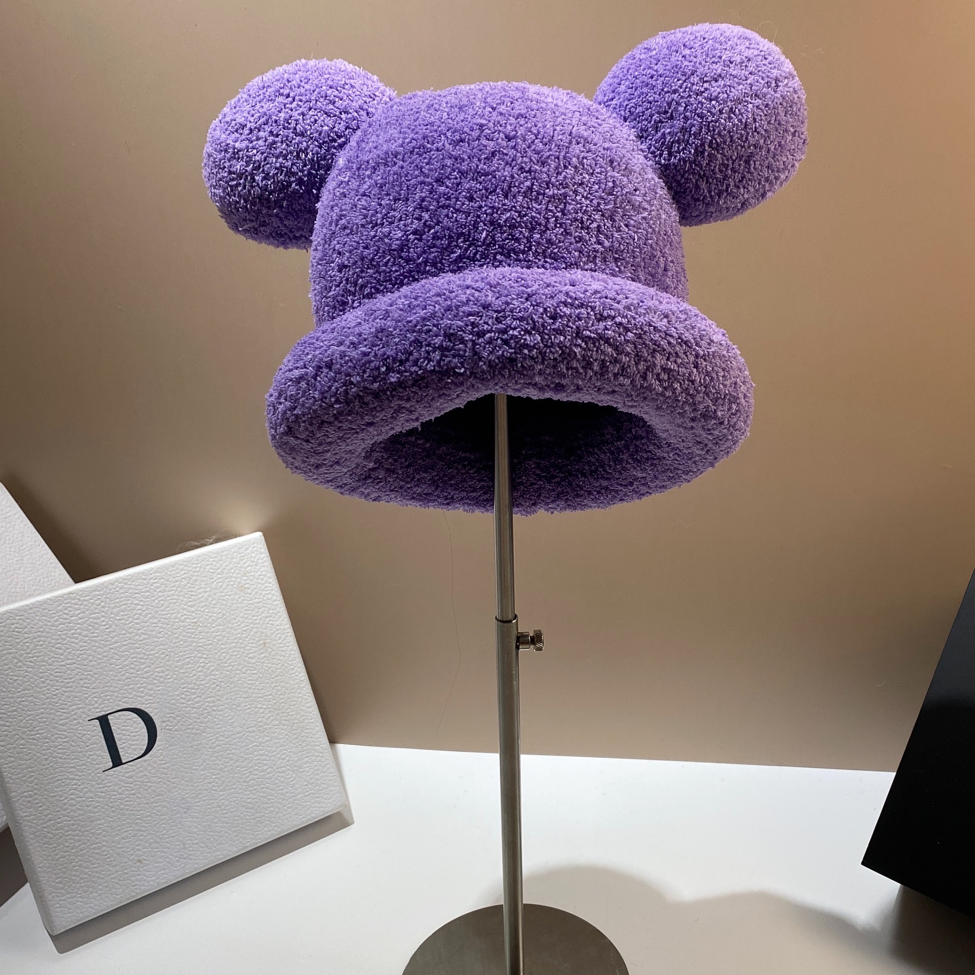 Bear Eared Brimless Female Hat with New Trend Cute and Sweet Headband Hat Personalized and Versatile Warm and Windproof Basin Hat_voghion.com