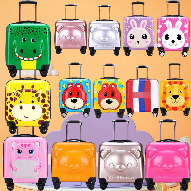 Children's Suitcase 18-Inch Universal Wheel Trolley Case Password Lock Travel Case Cartoon Gift Box Can Be Printed with Logo Wholesale