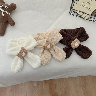 Children's scarf winter baby thickened warm scarf baby boys and girls Korean cute fleece-lined knitted collar fashion