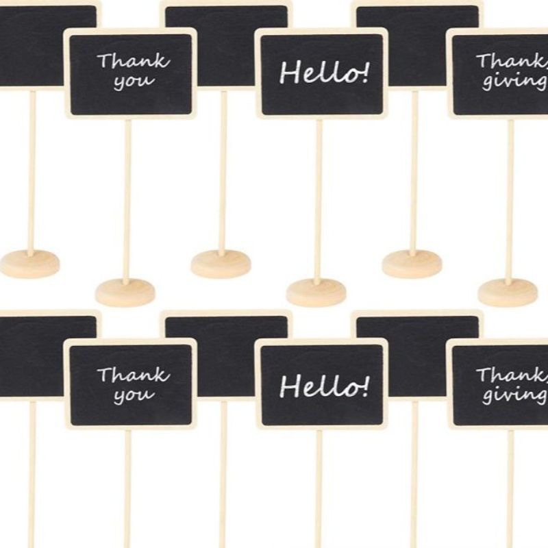 田园留言牌插枝小黑板多肉花盆情人节鲜花装饰diy标语牌木艺创意