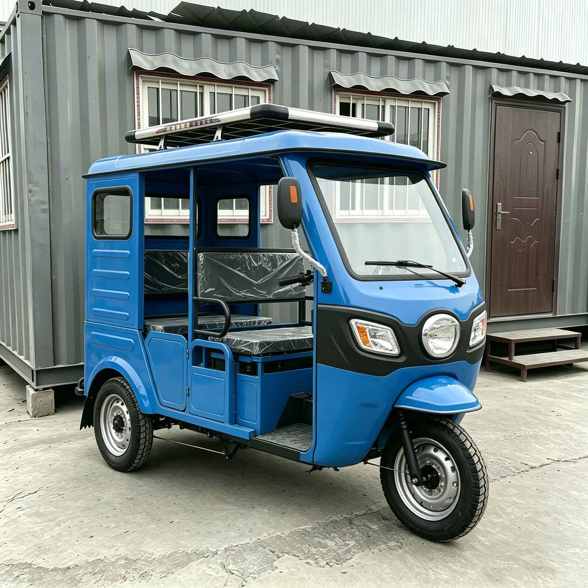 Tuktuk Passenger Tricycle, Passenger-Carrying Sightseeing Vehicle with Canopy, Cross-Border Export, Wind and Rain Protection, Comfortable