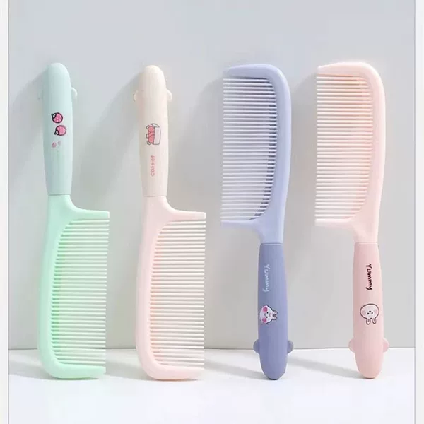Cartoon comb cute silicone plastic straight hair home student girl portable dense tooth hair comb wholesale