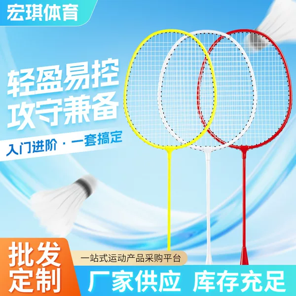 Ultra-light badminton rackets for adults, beginner to advanced level, double racket set for men and women, durable training set, lightweight badminton manufacturer