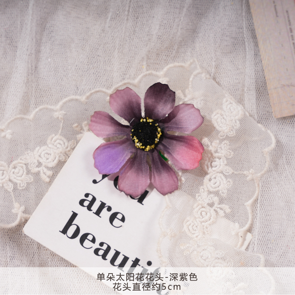 WXH-단일 해바라기 꽃 머리 다크 퍼플