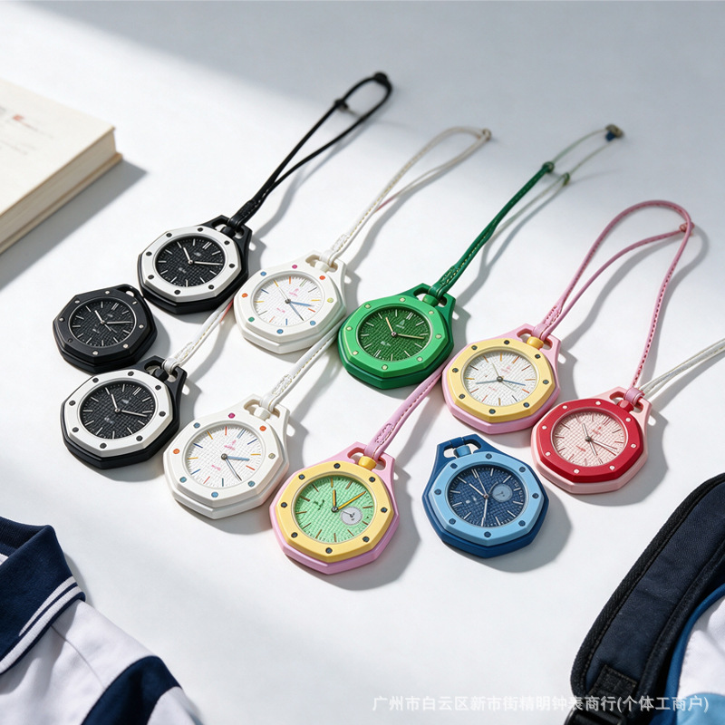 Reloj de bolsillo creativo de lujo ligero reloj de bolsillo simple impermeable reloj de cuarzo reloj de reloj de octogono reloj al por mayor