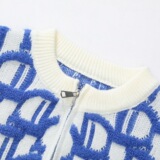 2026秋季青少年宽松圆领长袖针织开衫运动风格透气罗纹底摆，男装针织衫/毛衣，星座614