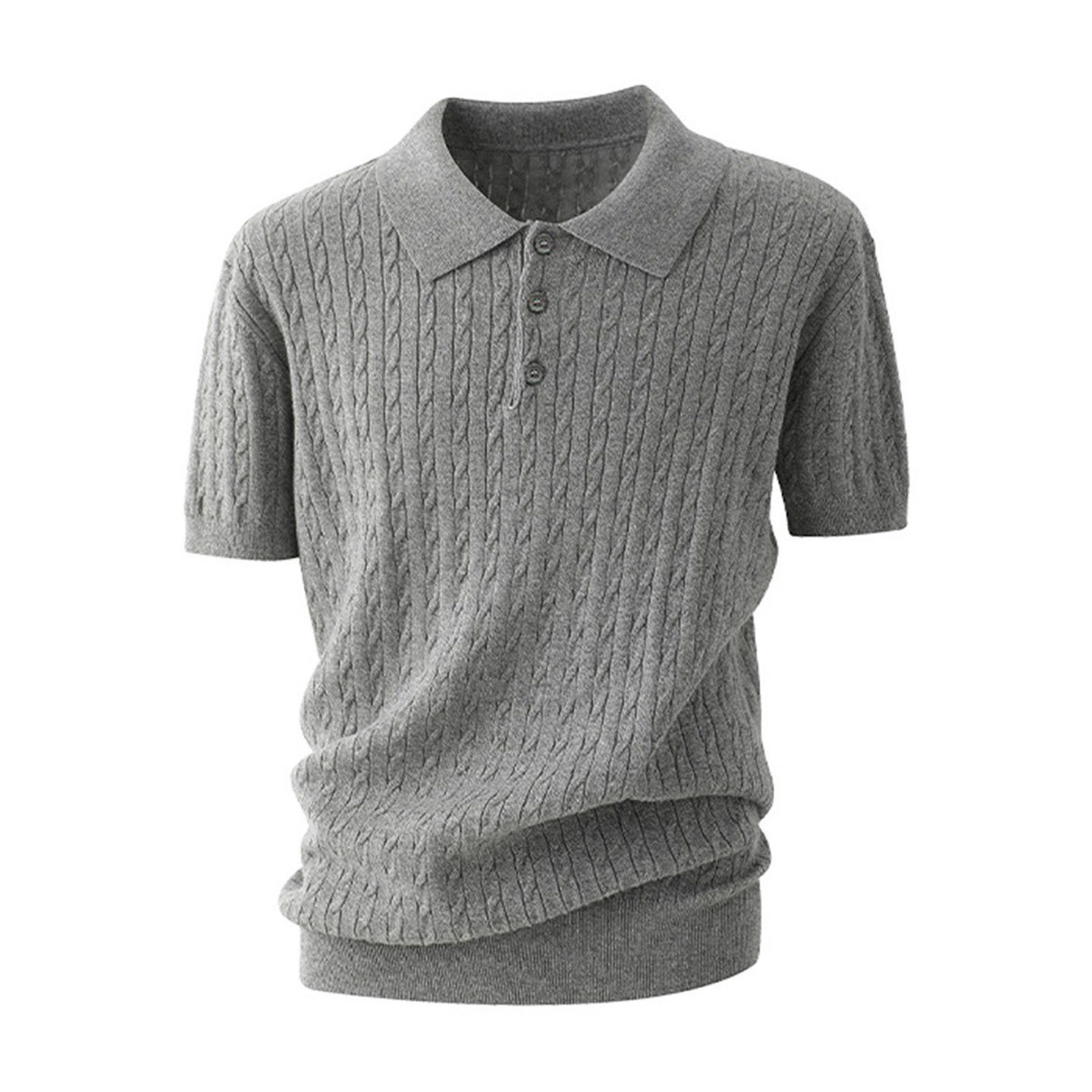 Polo camiseta de punto camiseta de manga corta camiseta de hombre solapa texturas de torsión viejos viento de hielo de verano fábrica transfronteriza al por mayor
