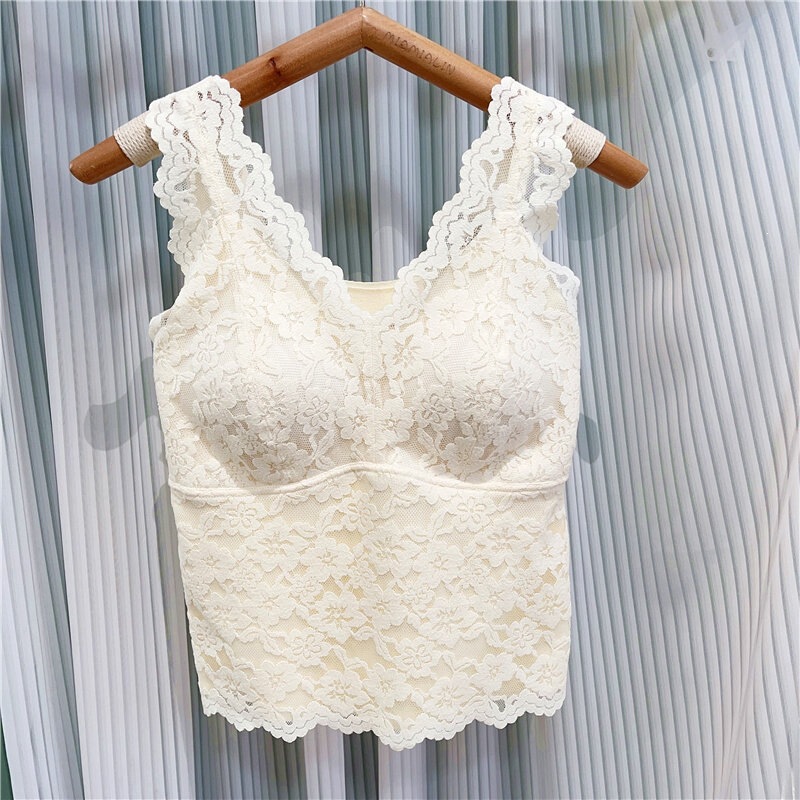 Mia Lin 618t Cashmere Protein French Lace V-Neck Camisole Women's Autumn and Winter Beautiful Back Thermal Underwear Mia Lin 618t Cashmere Protein French Lace V-Neck Camisole Women's Autumn and Winter Beautiful Back Thermal Underwear