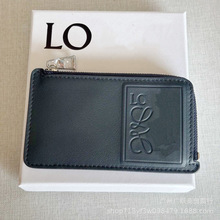 L意威缎面小牛皮卡包硬币卡包男士字母 logon牛皮高品质供跨境
