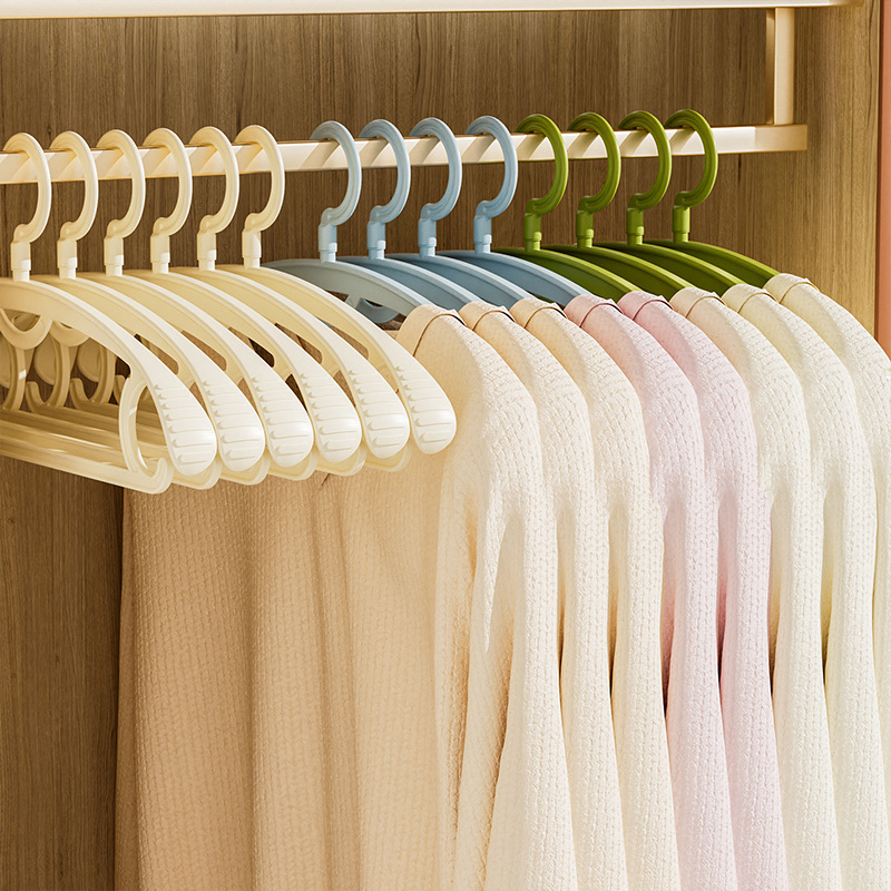 Percha de ropa sin costuras para el hogar percha de ropa antideslizante percha de ropa engrosada giratoria soporte de ropa de hombro ancho percha de almacenamiento de plástico al por mayor