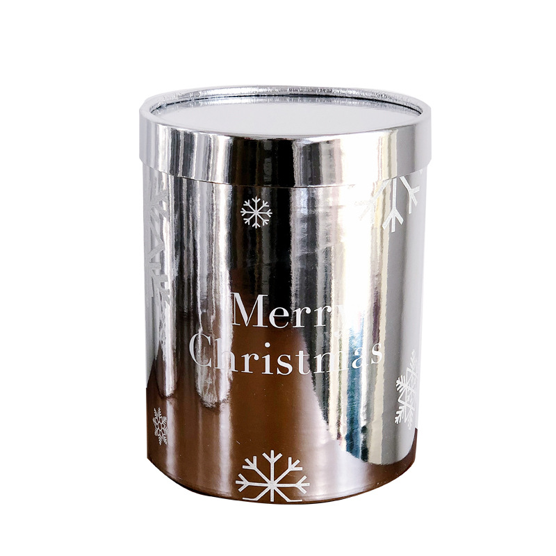 Navidad de plata brillante abrazo cubo Apple caja de regalo de Nochebuena caja de flores arreglo floral cubo caja de flores de fresa