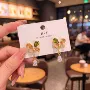 女士气质水滴镶锆石耳坠