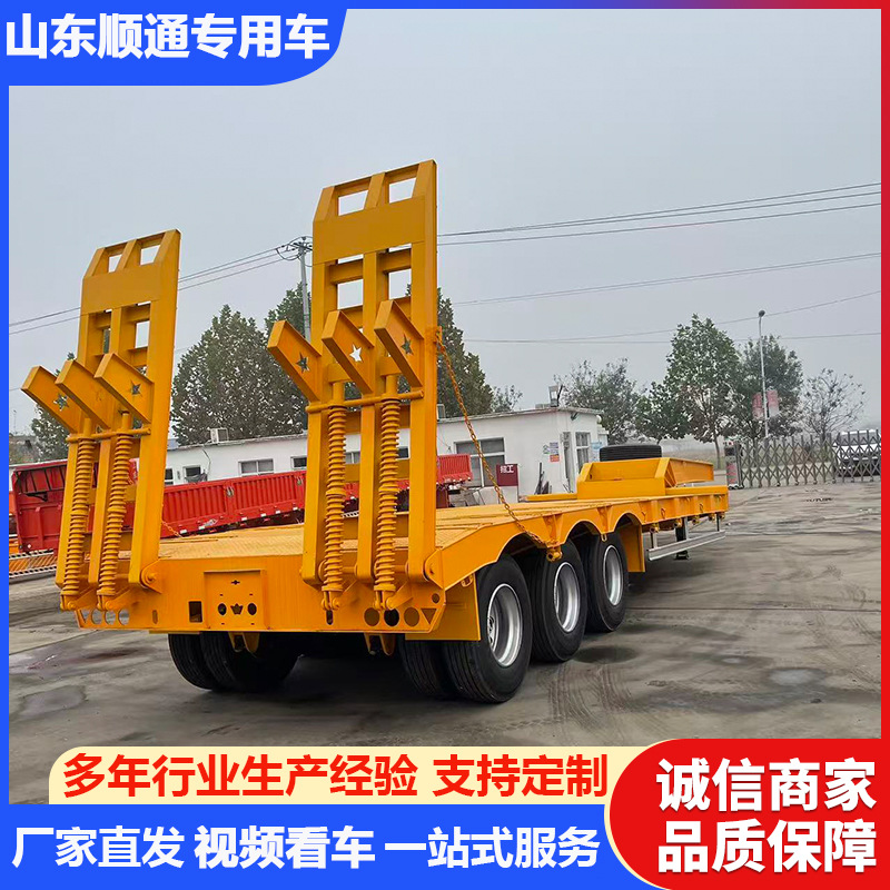 17m Multi-Axis Lowbed Trailer for Large Equipment Transport, Transport of Excavators and Loaders, Heavy Construction Machinery