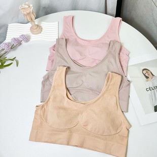 Women's Plus Size Cross-Border Women's Underwear Middle-aged and Elderly Non-Sponge Underwear Stretch Vest Double-Layer Seamless Bra