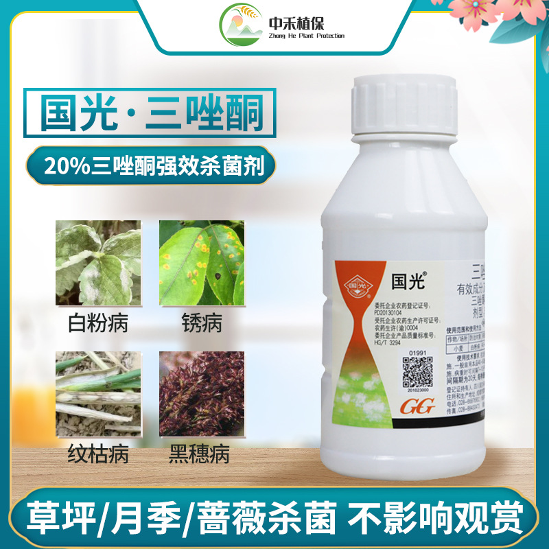 国光20%三唑酮菌核病小麦大蒜锈病 水稻纹枯病叶斑病斑绣灵杀菌剂